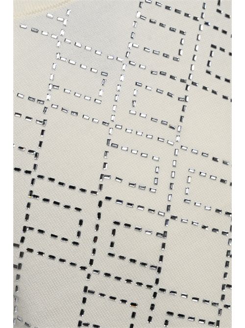 Canotta in lana merino con cristalli Milk/Silver Elisabetta Franchi | TK59B56E2EH9